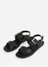 Where's That From Black PU Camilla Classic Flat Sandals - Size 5 Image 3
