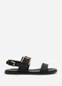 Where's That From Black PU Camilla Classic Flat Sandals - Size 5 Image 2