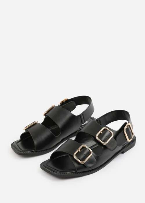 Where's That From Black PU Cher Flatform Sandal - Size 5 Image 3