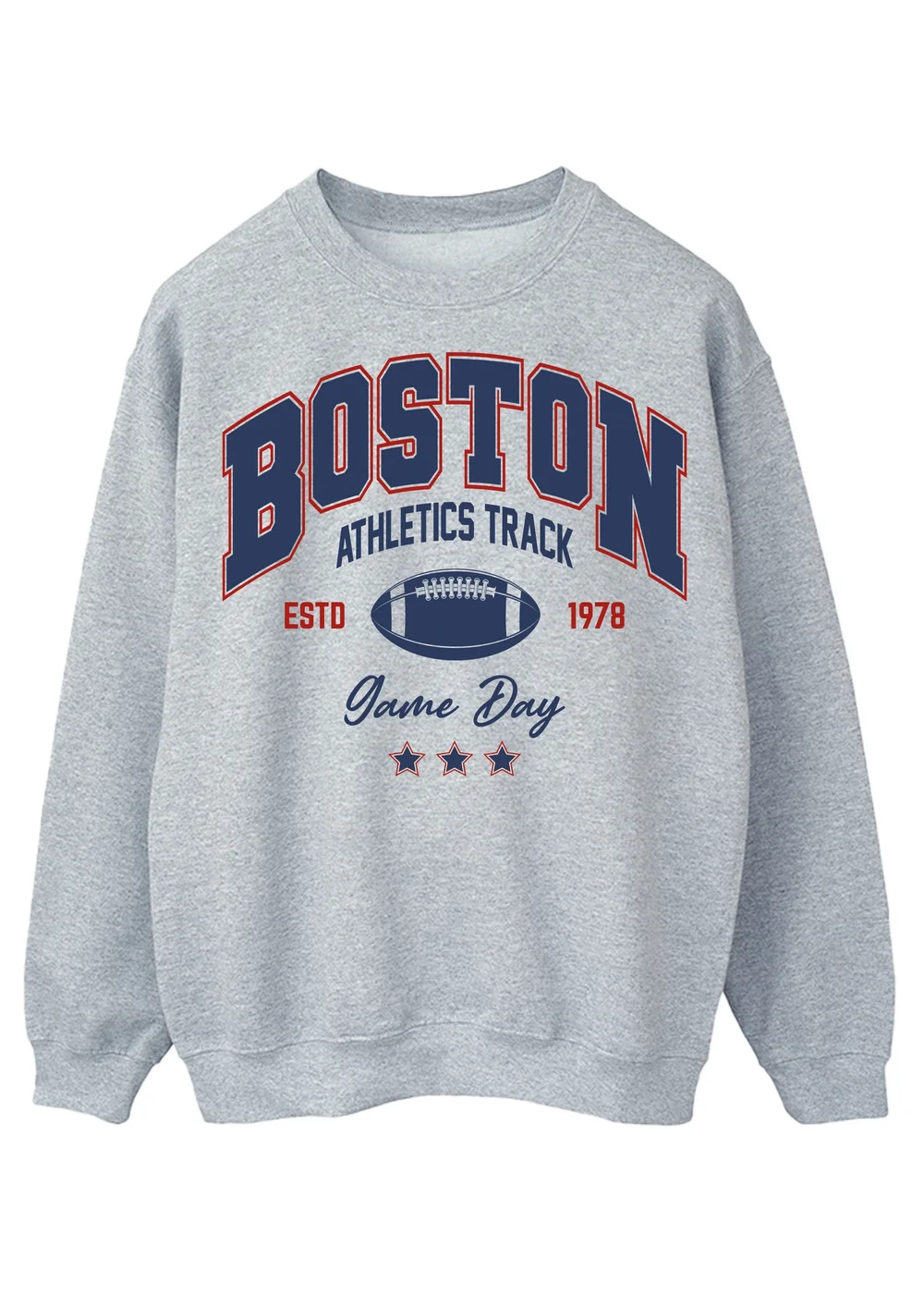 Brands In Boston Athletics Track Adult Heather Grey Sweatshirt - M Image 1