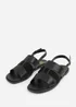 Where's That From Black PU Uma Flat Sandals - Size 5 Image 3