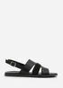 Where's That From Black PU Uma Flat Sandals - Size 5 Image 2