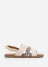 Where's That From Cream PU Uma Flat Sandals - Size 3 Image 2