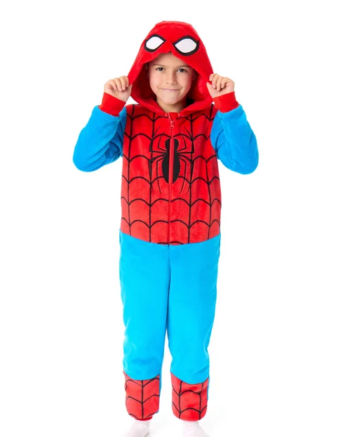 Vanilla Underground Spiderman Character Unisex Kids Blue Onesie (2-9 Years) - Age 7-8 Years Image 1