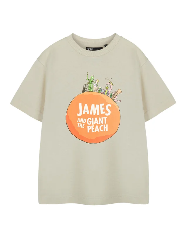 Vanilla Underground Roald Dahl James & The Giant Peach Unisex Kids Beige T-Shirt (3-14 Years)