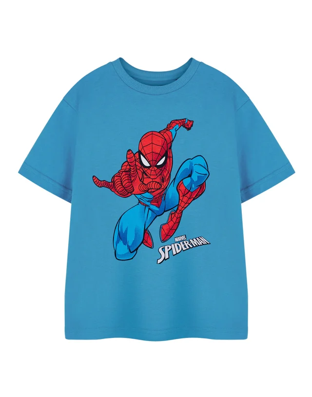 Vanilla Underground Spiderman Jump Blue T-Shirt (2-14 Years)