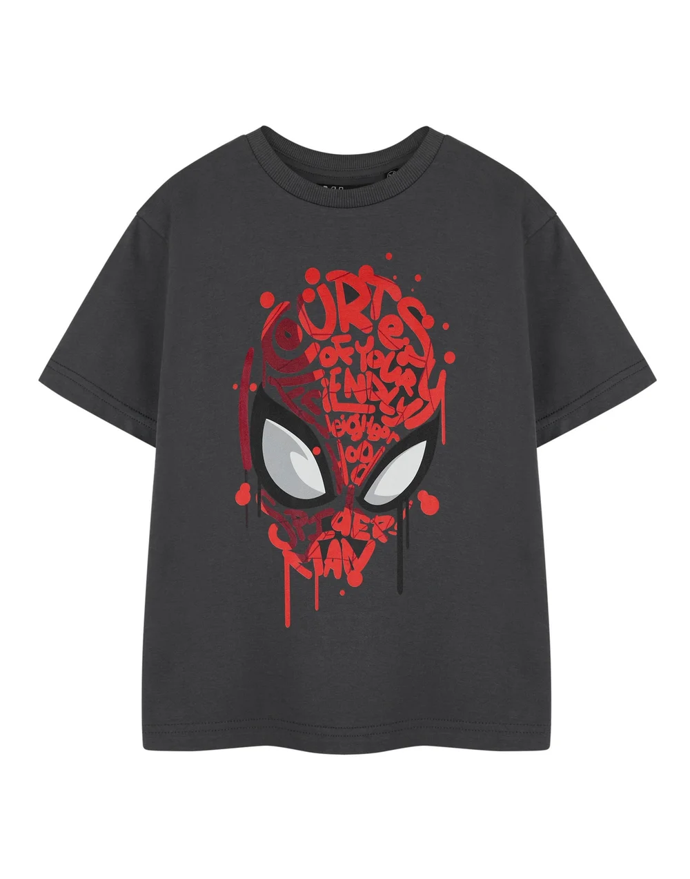 Vanilla Underground Spiderman Friendly Neighbourhood Kids Charcoal T-Shirt (2-14 Years) - 098 Image 1