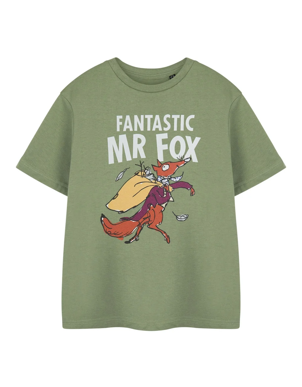 Vanilla Underground Roald Dahl Fantastic Mr Fox Unisex Kids Khaki T-Shirt (3-14 Years) - Age 7-8 Years Image 1