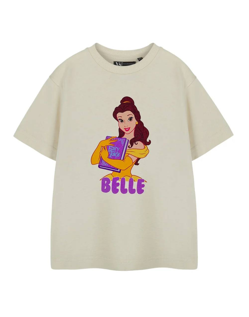 Vanilla Underground Disney Belle Beige T-Shirt (3-8 Years) - Age 5-6 Years Image 1