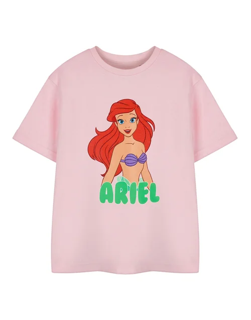 Vanilla Underground Disney Ariel Pink T-Shirt (3-8 Years) - Age 5-6 Years Image 1