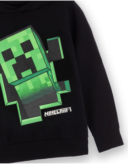 Vanilla Underground Minecraft Creeper Print at Front Big Kids Black Hoodie (5-14 Years) - 11-12 Yrs Image 4