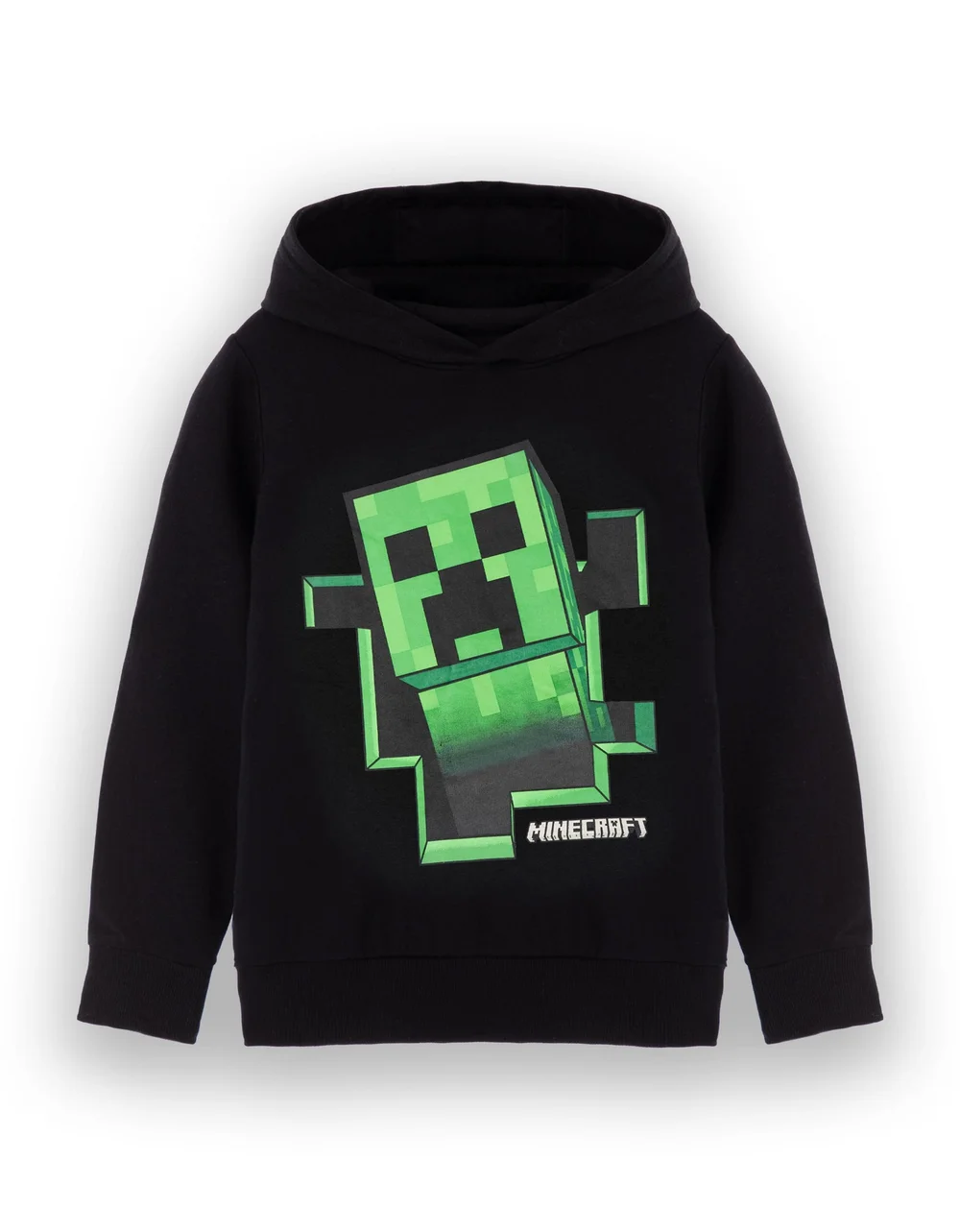 Vanilla Underground Minecraft Creeper Print at Front Big Kids Black Hoodie (5-14 Years) - 11-12 Yrs Image 1