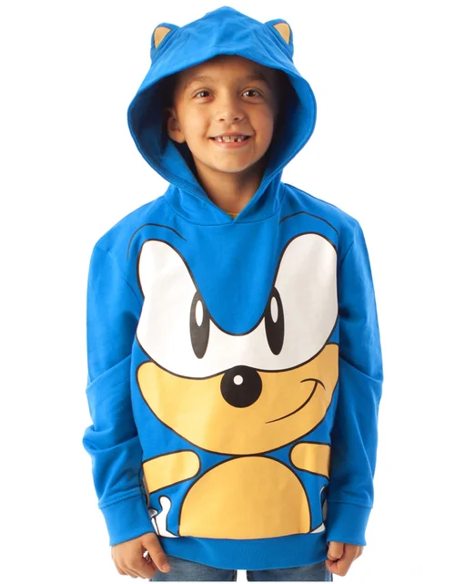 Vanilla Underground Sonic The Hedgehog Blue 3D Ears Boy's Hoodie (4-8 years) - 6-7 Yrs Image 1