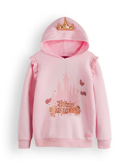 Vanilla Underground Disney Princess Girls Pink Hoodie (3-8 Years) - 6-7 Yrs Image 1