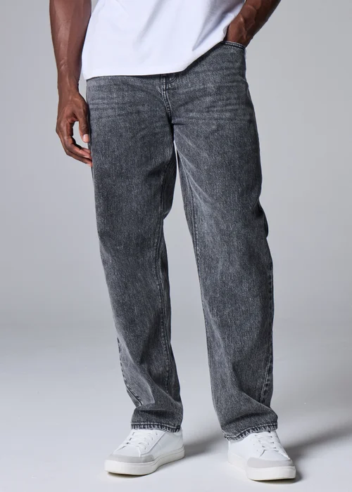 Grey Wash Relaxed Fit Jeans - 30 Waist Regular Image 3