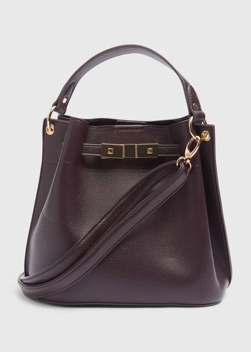 Burgundy Mini Bucket Bag - One Size Image 1