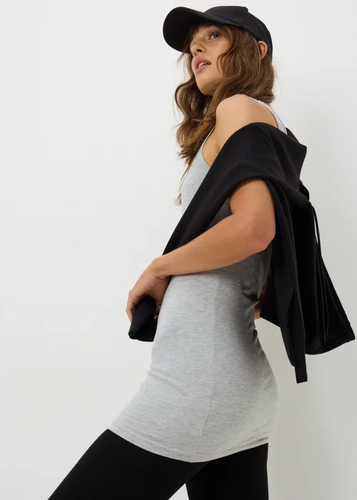 Grey Essential Longline Vest Top - Size 8 Image 2