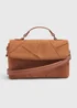 Tan Faux Suede Panel Bag - One Size Image 1
