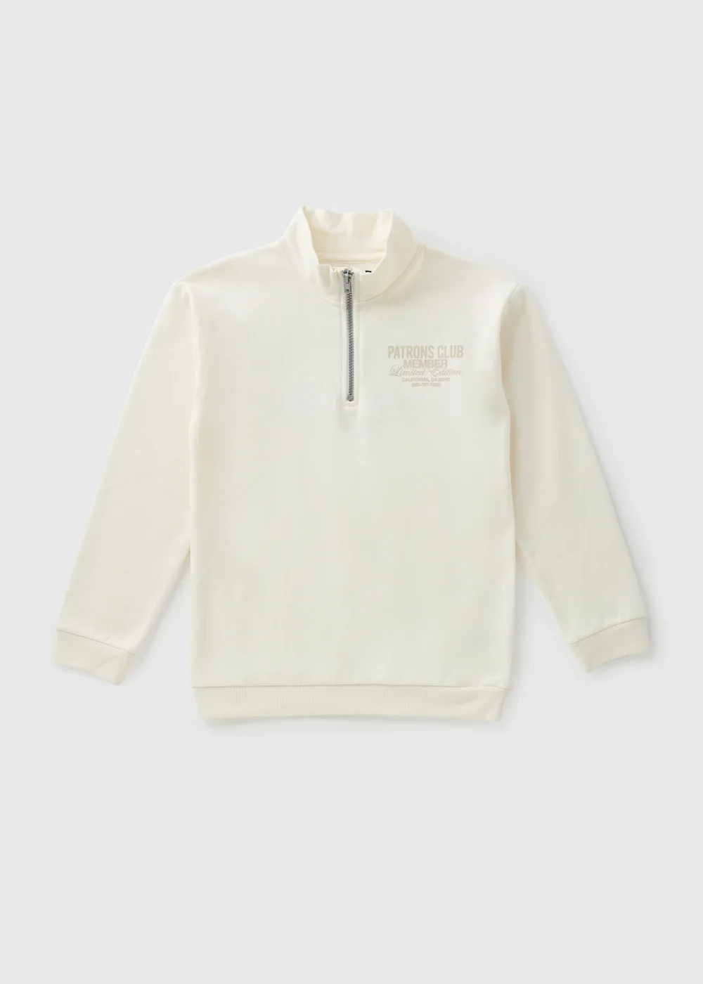 Boys Cream 1/2 Zip Patron's Club Sweatshirt (7-15yrs) - 14 Yrs Image 1
