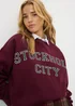Burgundy Stockholm City Sweatshirt - Small Image 1
