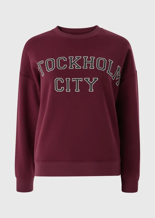 Burgundy Stockholm City Sweatshirt - Small Image 4