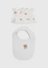 Baby Cream Play Hat & Bib Set (Newborn 3-6mths) - Age 3 - 6 Months Image 1
