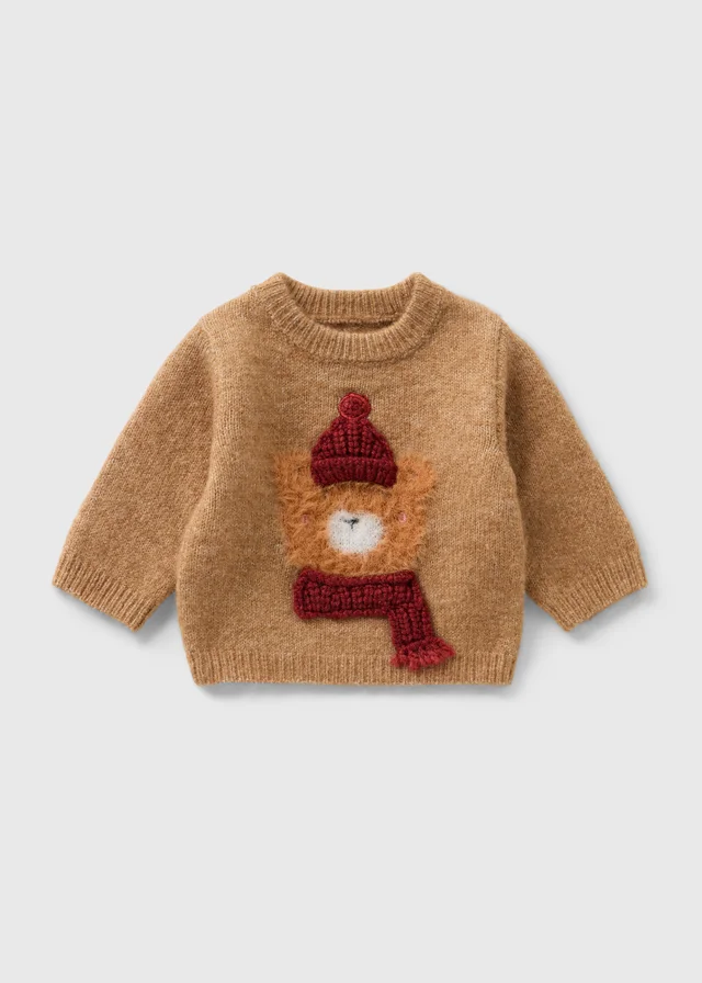 Baby Brown Cosy Bear Jumper (Newborn-23mths)