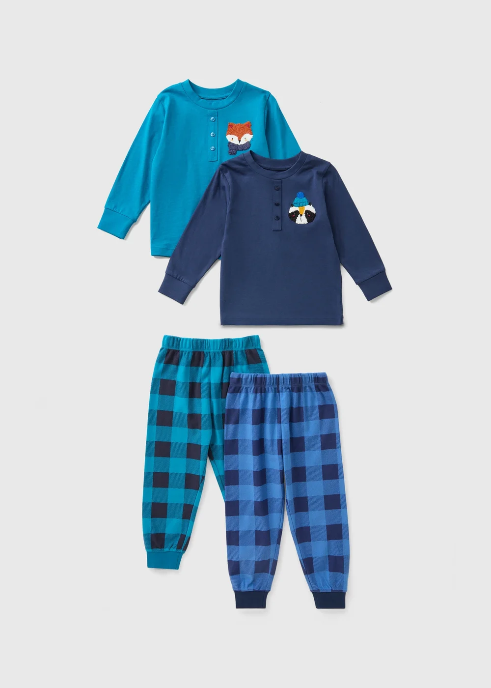 Boys 2 Pack Woodland Pyjama Sets (1-7yrs) - 1 half year to 2 Image 1