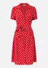 Yumi Red Retro Shirt Polka Dot Dress - 10 Image 3
