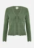 Yumi Green Crochet Tie Front Cardigan - Medium Image 3