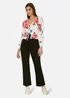 Yumi White Rose Print Cardigan With Tie Front - Small Image 1