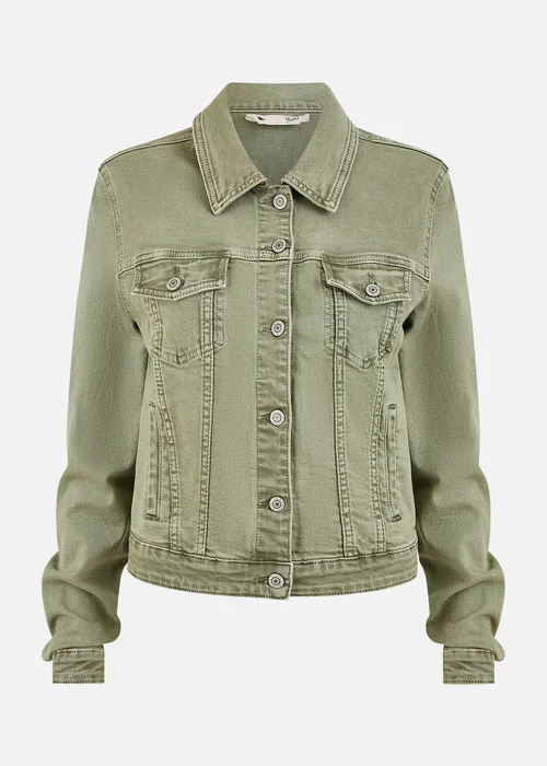 Yumi Green Stretch Cotton Denim Jacket - 8 Image 2