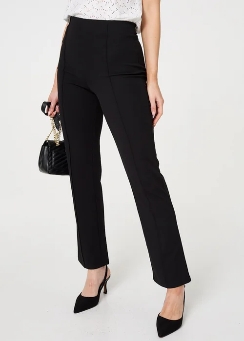 Izabel London Black High Waist Kick Flare Trousers - 14 Image 4