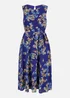 Yumi Navy Floral Skater Sleeveless Dress - 14 Image 3