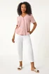 Roman Light Pink Petite V-Neck Button Through Blouse - Size 14 Image 4