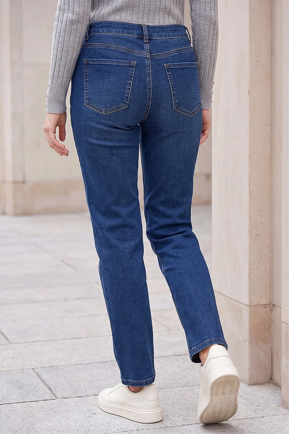 Roman Indigo Petite Stretch Straight Leg Jeans - 14 Image 3