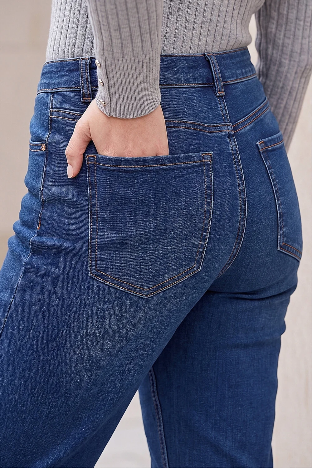 Roman Indigo Petite Stretch Straight Leg Jeans - 14 Image 4