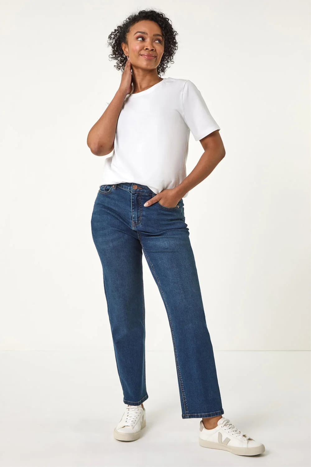 Roman Indigo Petite Stretch Straight Leg Jeans - 14 Image 1