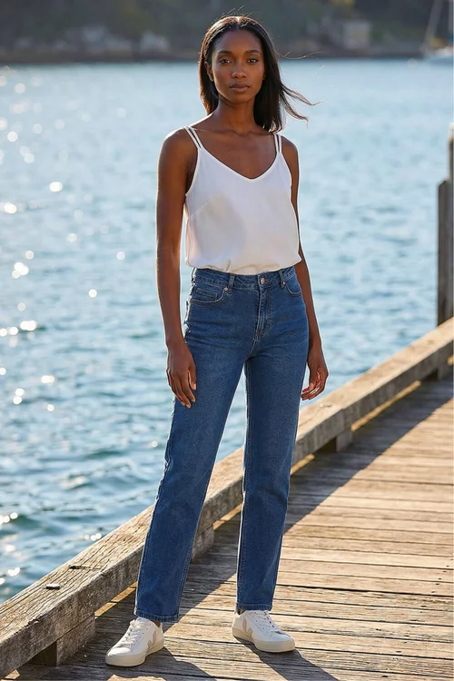 Roman Indigo Petite Stretch Straight Leg Jeans - 14 Image 2