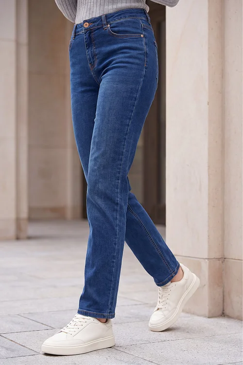Roman Indigo Petite Stretch Straight Leg Jeans - 14 Image 1