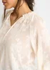 Gini London Cream Jacquard Floral Long Sleeve Blouse - 8 Image 3