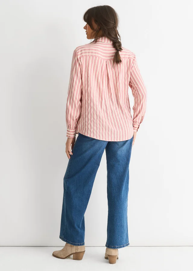 Gini London Blush Stripe Oversized Shirt