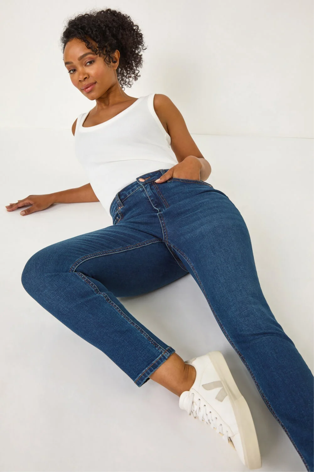 Roman Indigo Petite Skinny Stretch Jean - 12 Image 2