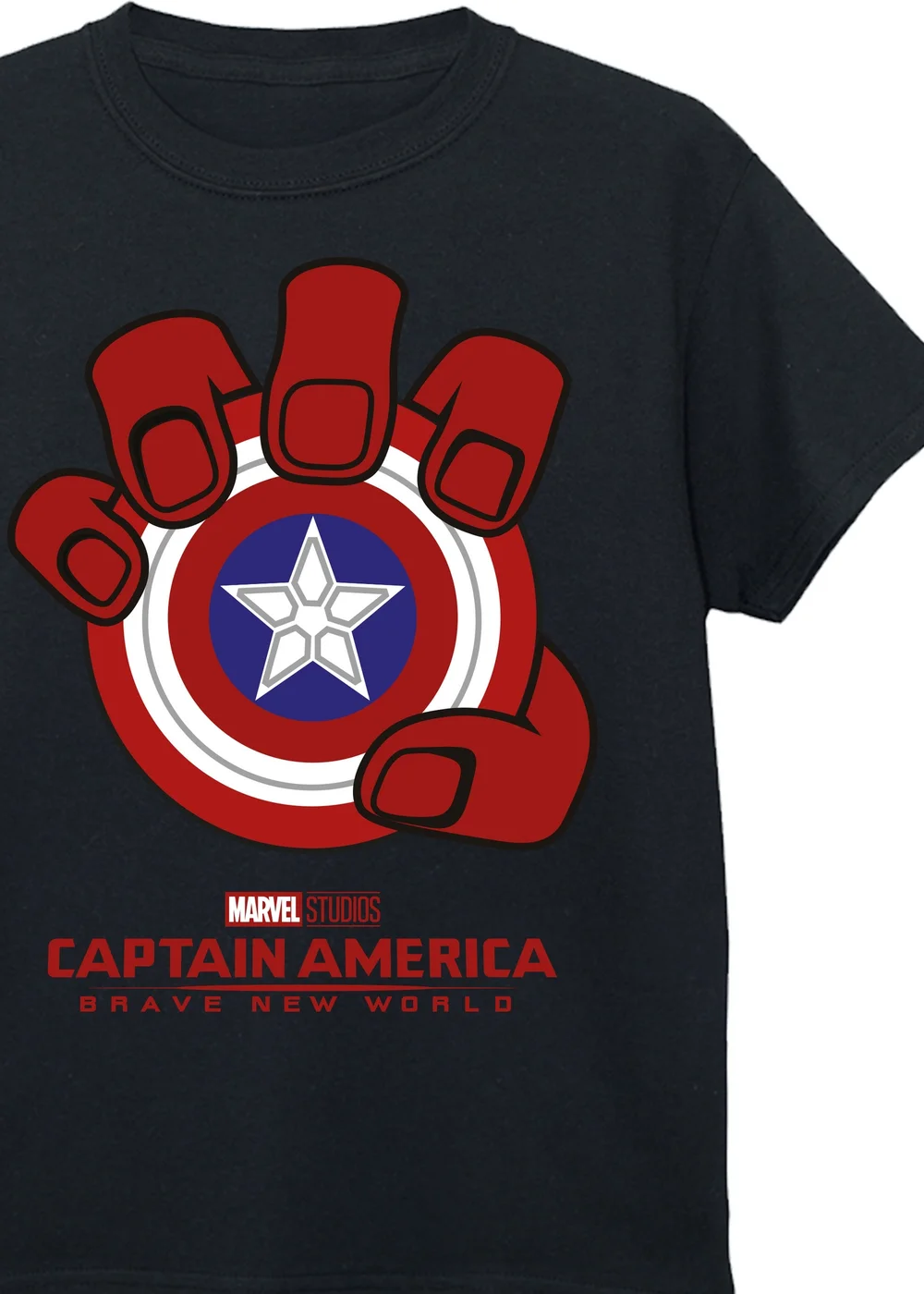 Marvel Captain America Brave New World Shield Kids Black T-Shirt (3-13 Years) - Age 9-11 Years Image 2