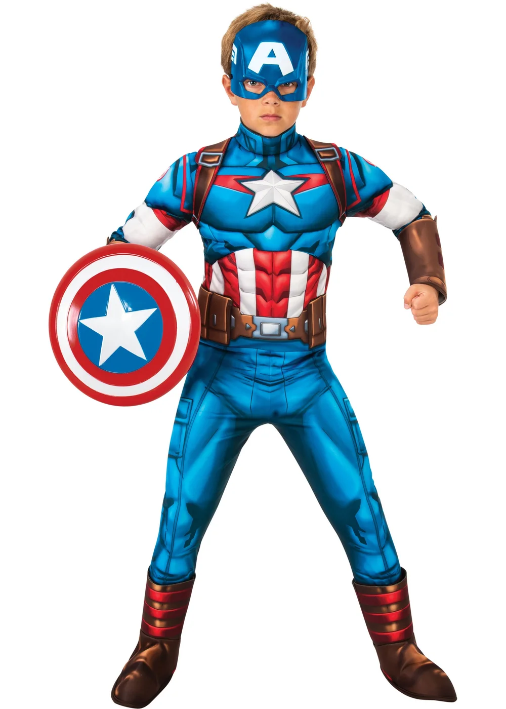 Marvel MultiColour Captain America Deluxe (3-8 years) - XS Image 1