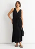 Gini London Black Viscose Wrap Tiered Maxi Dress - 14 Image 4