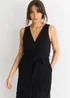 Gini London Black Viscose Wrap Tiered Maxi Dress - 14 Image 3