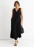 Gini London Black Viscose Wrap Tiered Maxi Dress - 14 Image 1