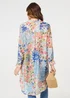 Izabel London Blue Floral Print Longline Semi Sheer Shirt - 14 Image 2