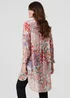 Izabel London Pink Floral Print Longline Semi Sheer Shirt - 16 Image 2